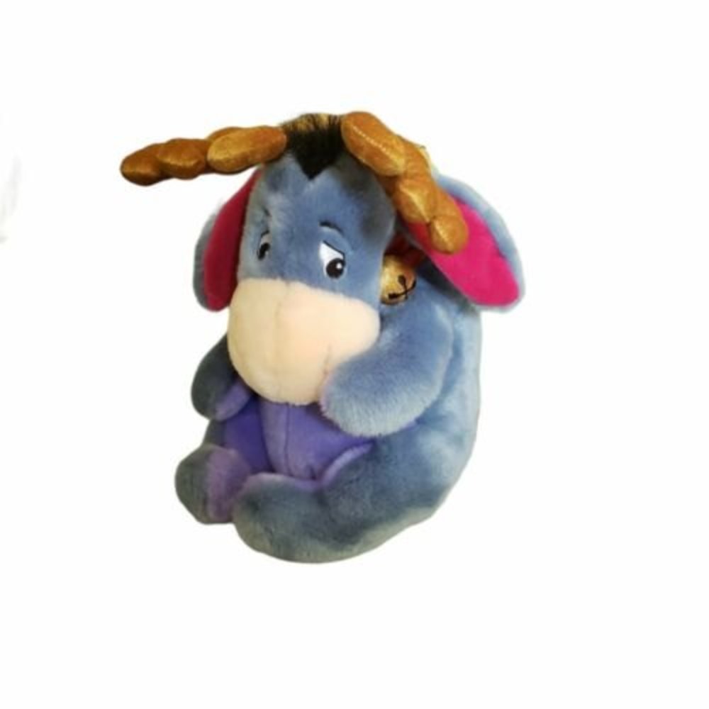 Disney 13” Eeyore Reindeer Plush W Antlers Christmas Jingle Bell Collar GUC